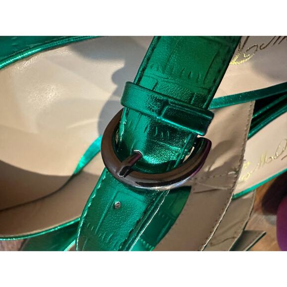 FOWT Crock-Textured Pointed Toe Mules – Emerald Green | Women’s Size 13 NWT - Picture 10 of 10